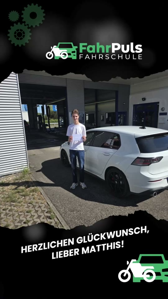 FahrPuls-Beitrag zur bestandenen Prüfung von Matthis.